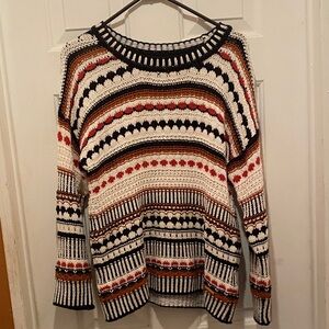 Marc New York Striped Sweater - Black, Red, Cream
